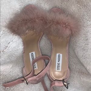 Steve Madden Fur Pink Heels